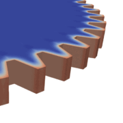 Induction hardening of a spur gear