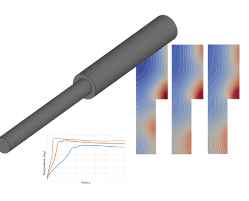 Frequency analysis for heating of a stepped shaft