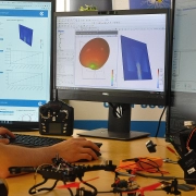 Simulation of different types of drones, quadcopter and UAV's