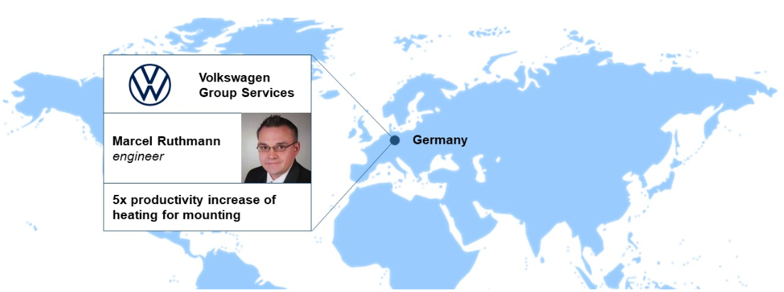 Volkswagen Group Services achieves fivefold productivity increase of power steering rack mounting production