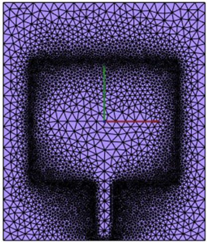 Patch antenna with fine mesh