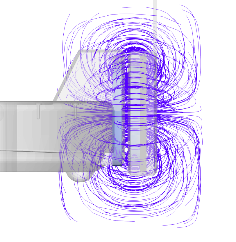 The final image focuses on the charging system’s vertical magnetic flux distribution. Engineers can use this data to balance power delivery across the entire system, avoiding hotspots or uneven energy distribution that could lead to inefficiencies or damage. 