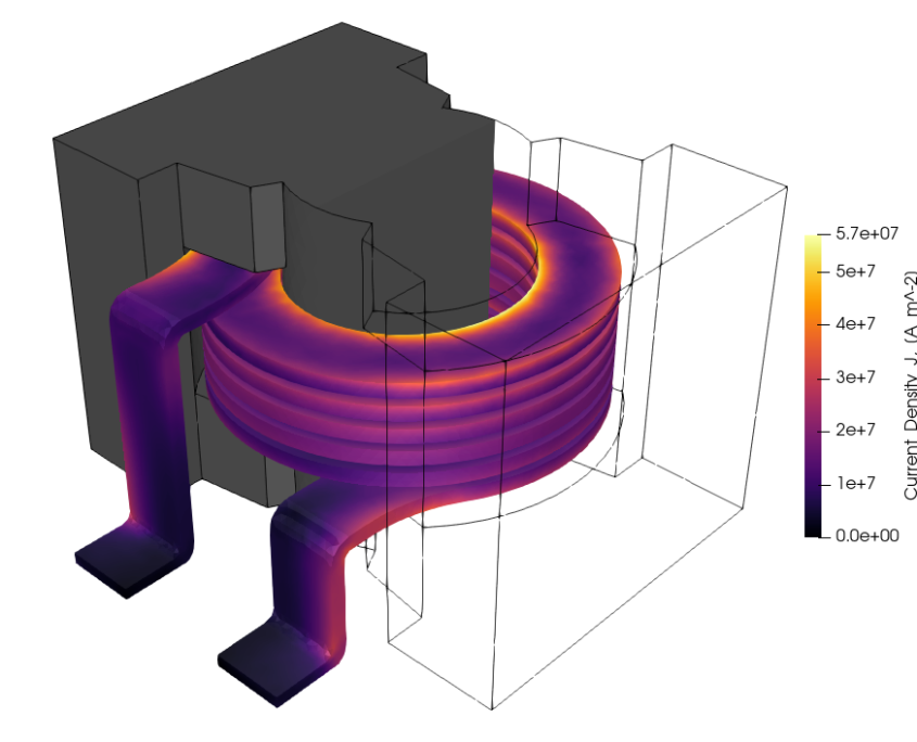 3D simulation of an SMD inductor / DC choke