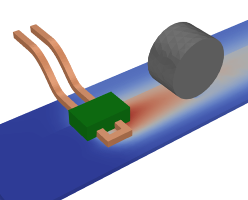 Thermoplastic welding - two CFRP pieces with consolidation roller thermal effects