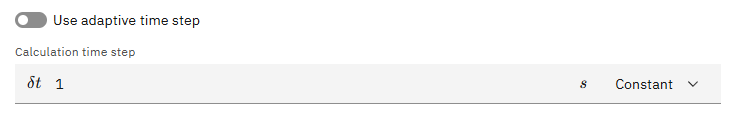 Shows where to input time step